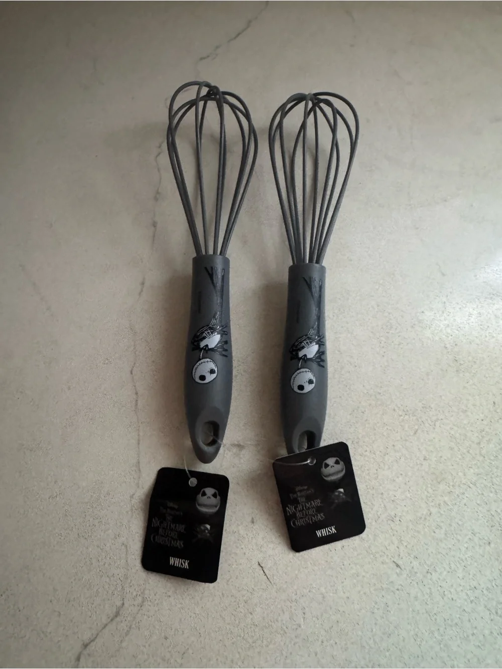 NWT- bundle of 2.Disney Grey Jack Skellington Silicone-Handle Whisk